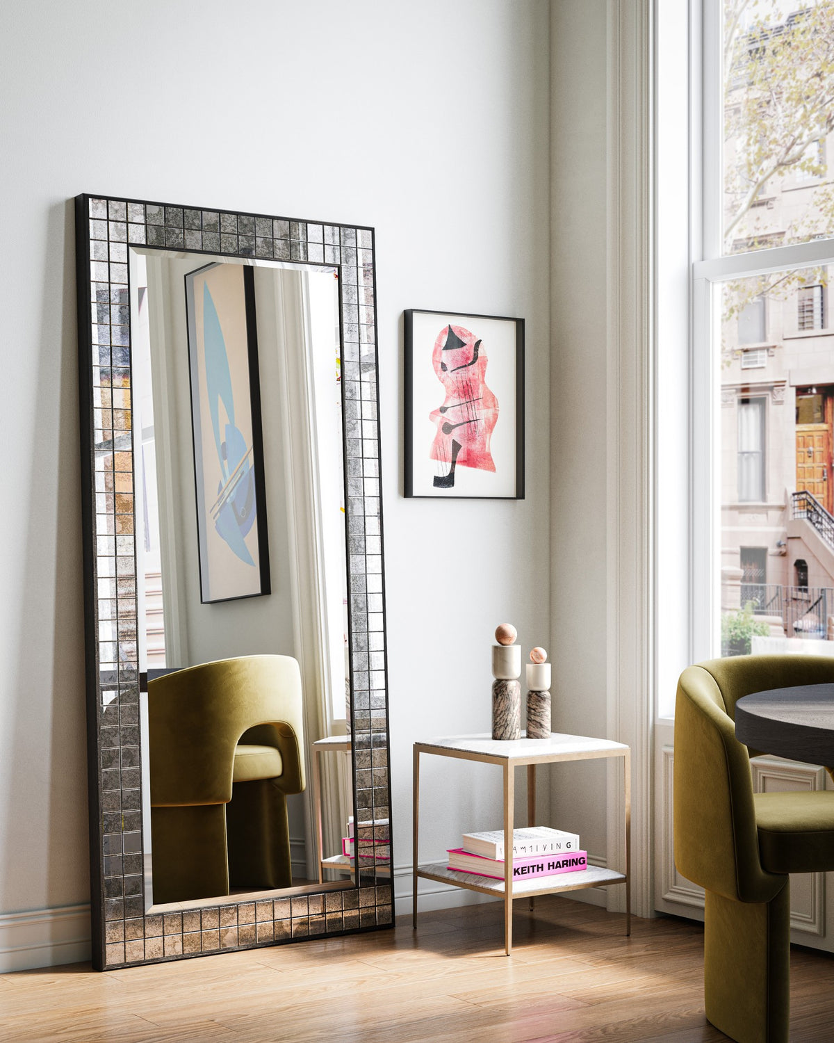 Currey and Company - 1000-0167 - Mirror - Mosaico - Ebony / Antique Mirror