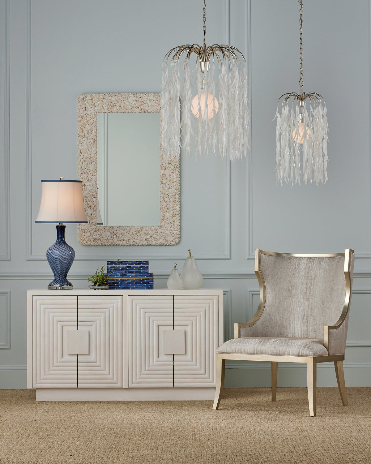 Currey and Company - 1000-0168 - Mirror - Turbinella - Natural