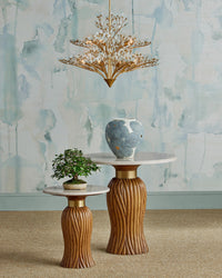 Currey and Company - 1200-0978 - Vase - Bloom Blue & Ivory Vase - Textured Blue / Off-White / Gold