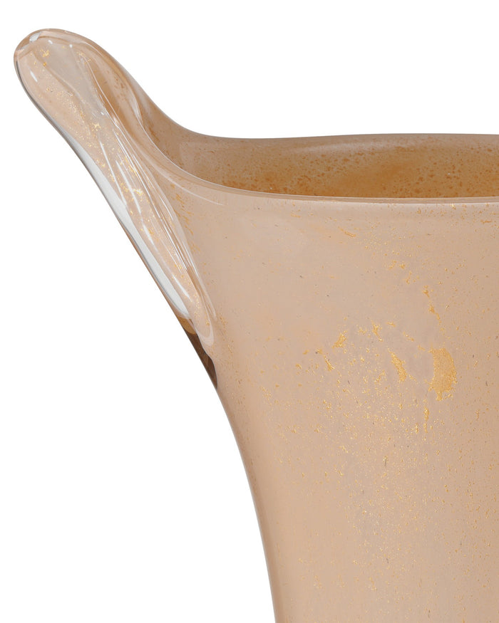 Currey and Company - 1200-0989 - Vase - Tamara - Soft Peach/Gold