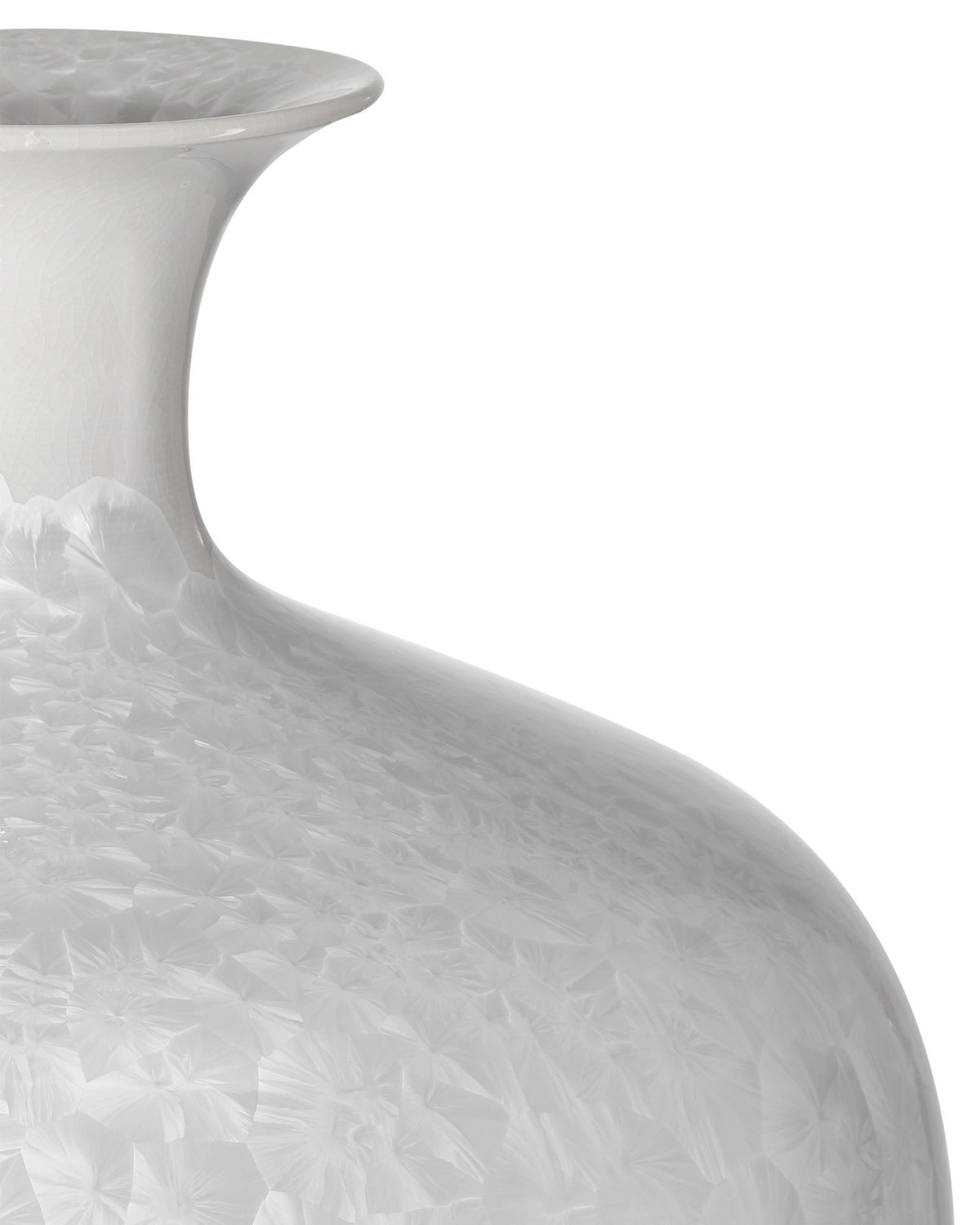 Currey and Company - 1200-0995 - Vase - Crystalline White Vase - Crystallized White