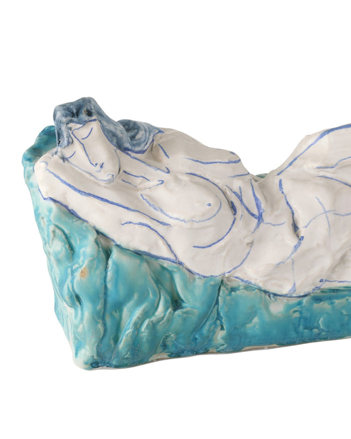 Currey and Company - 1200-0996 - Object - Reclining Nude Object - Blue / Off-White
