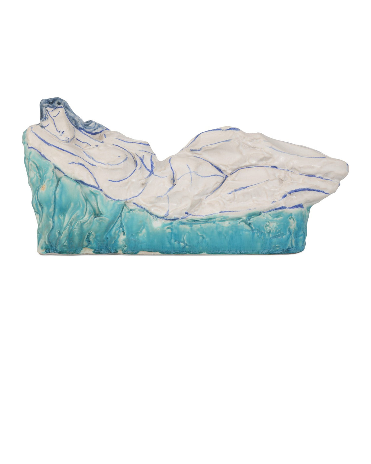 Currey and Company - 1200-0996 - Object - Reclining Nude - Blue/Off-White