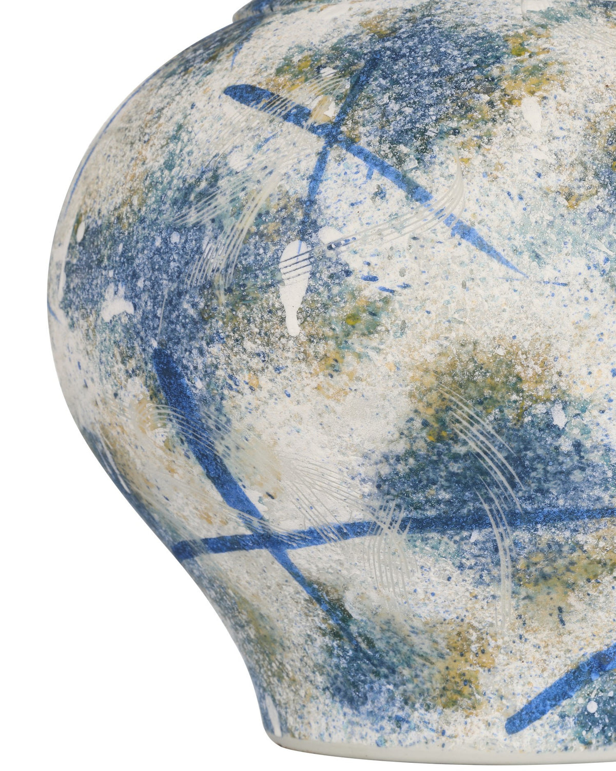 Currey and Company - 1200-0998 - Vase - Jackson - Antique Blue/Off-White