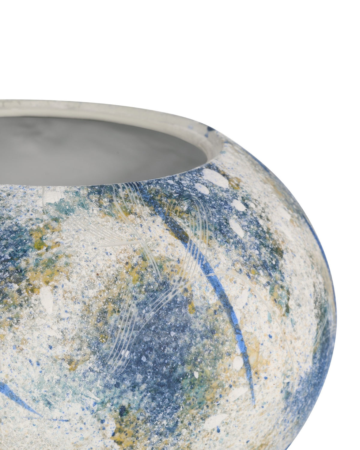 Currey and Company - 1200-0998 - Vase - Jackson - Antique Blue/Off-White