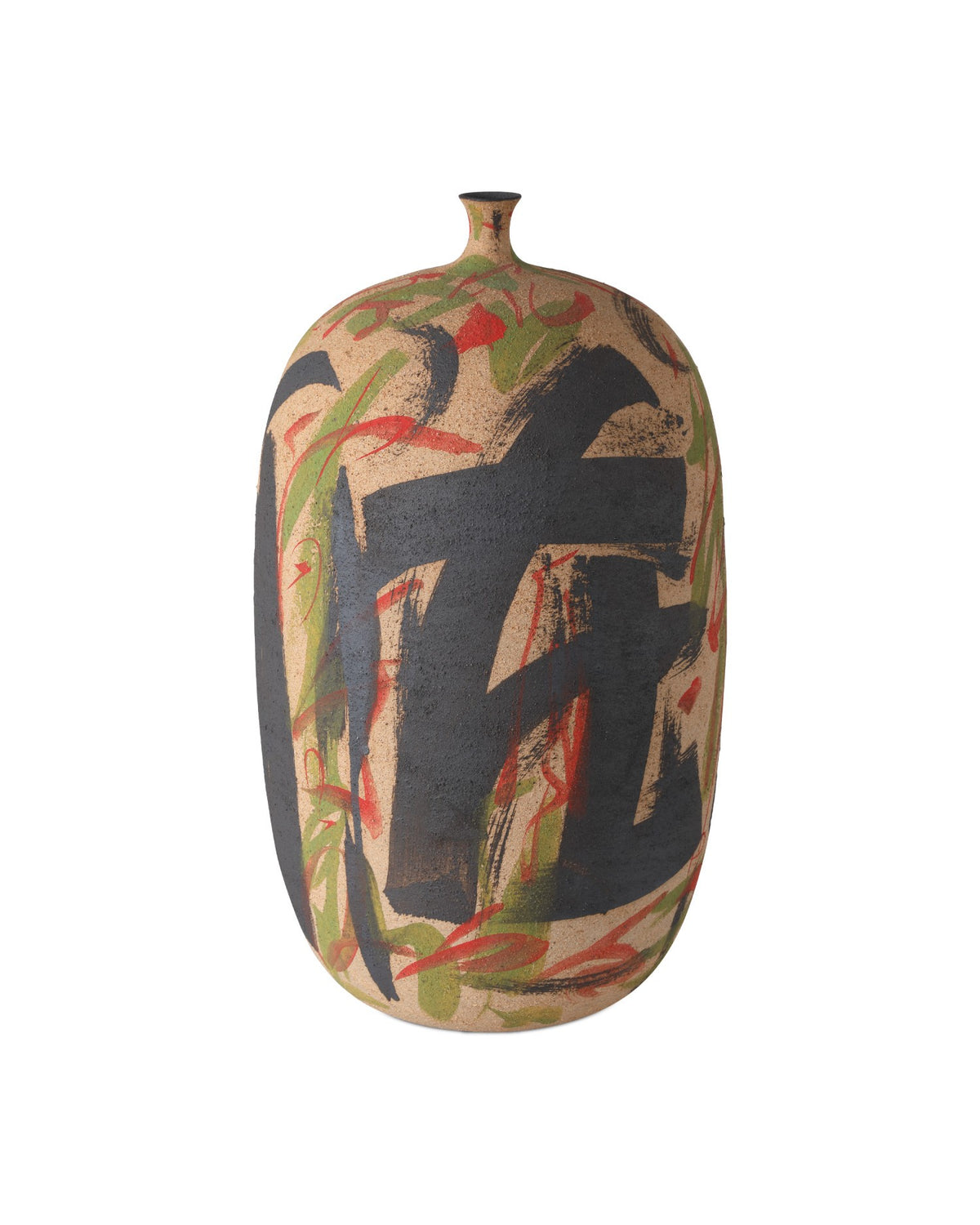 Currey and Company - 1200-0999 - Vase - Zeal Multi-Colored Vase - Black / Yellow / Green / Red