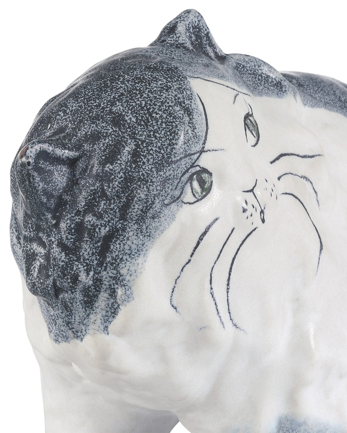 Currey and Company - 1200-1000 - Object - Siamese Cat - Grayish Blue/Off-White