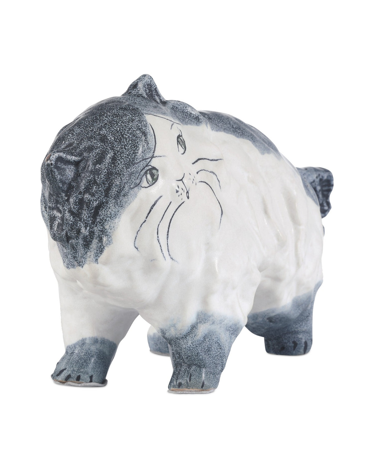 Currey and Company - 1200-1000 - Object - Siamese Cat - Grayish Blue/Off-White