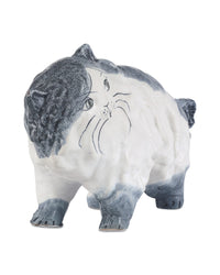 Currey and Company - 1200-1000 - Object - Siamese Cat - Grayish Blue/Off-White