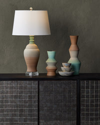 Currey and Company - 1200-1008 - Vase - Happy 80's - Brown / Light Blue