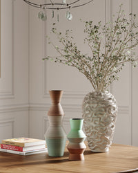 Currey and Company - 1200-1008 - Vase - Happy 80's - Brown / Light Blue