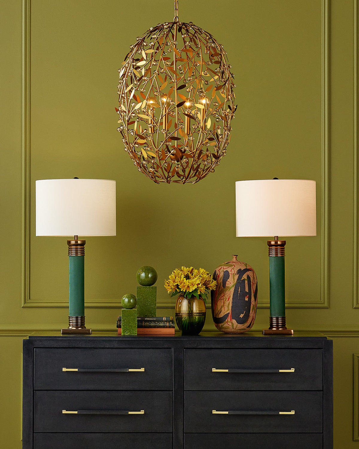 Currey and Company - 1200-1011 - Vase - Tapio Vase Set of 3 - Aqua Blue / Amber / Green