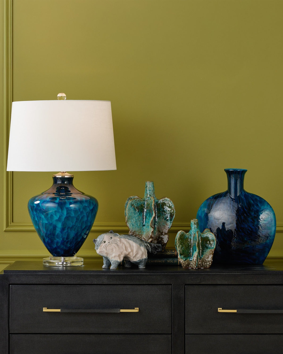Currey and Company - 1200-1012 - Vase - Pavonini - Blue