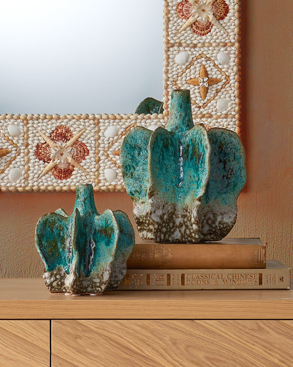 Currey and Company - 1200-1013 - Vase - Urbano Vase Set of 2 - Turquoise / Brown