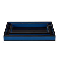 Currey and Company - 1200-1018 - Tray Set of 2 - Lacquer - Navy / Black