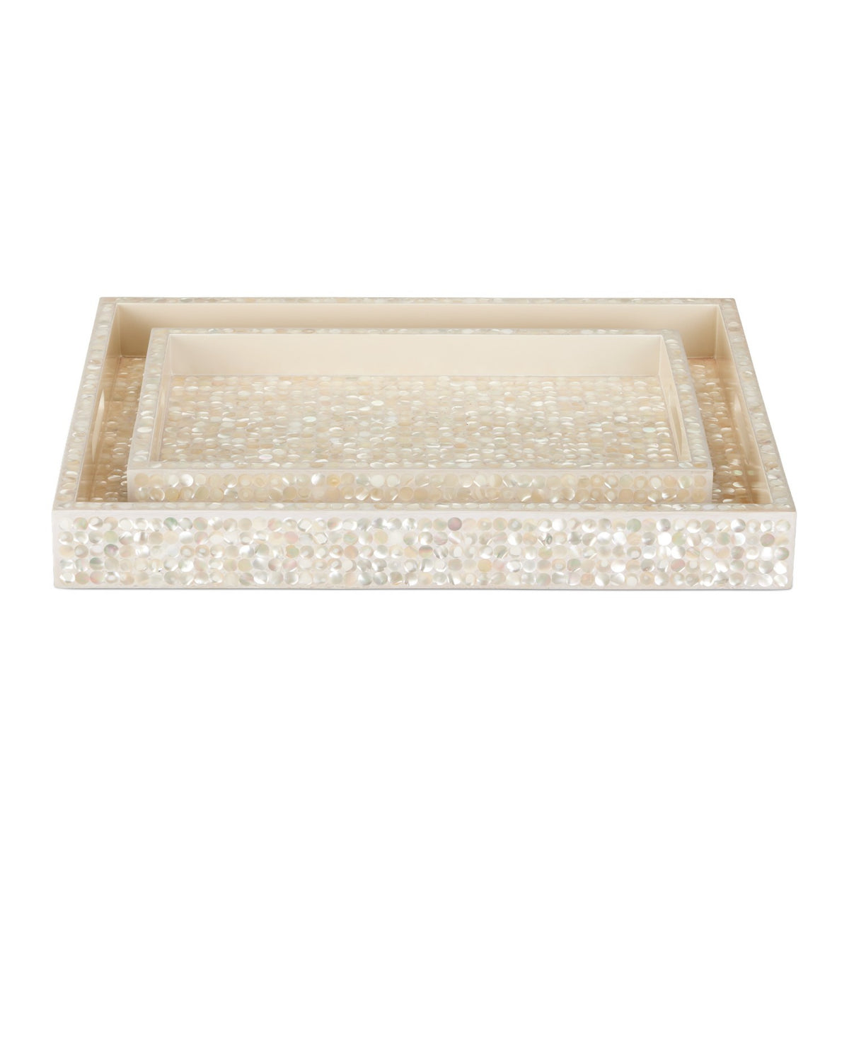 Currey and Company - 1200-1020 - Tray Set of 2 - Gerri Dot - Natural