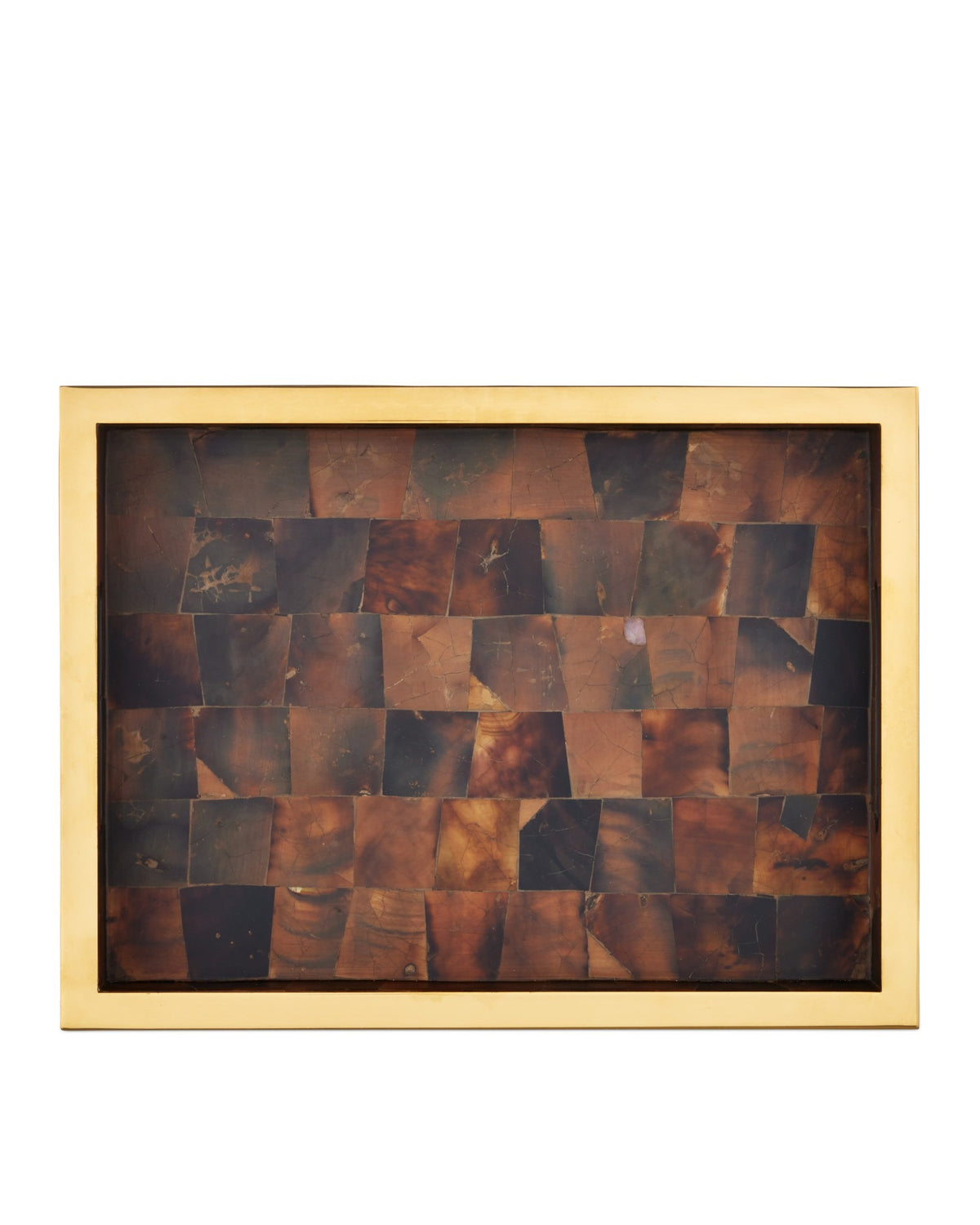 Currey and Company - 1200-1022 - Tray Set of 2 - Casey - Natural / Brass