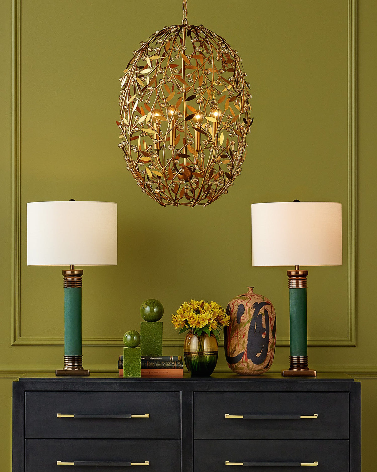 Currey and Company - 1200-1027 - Object Set of 2 - Nova - Green