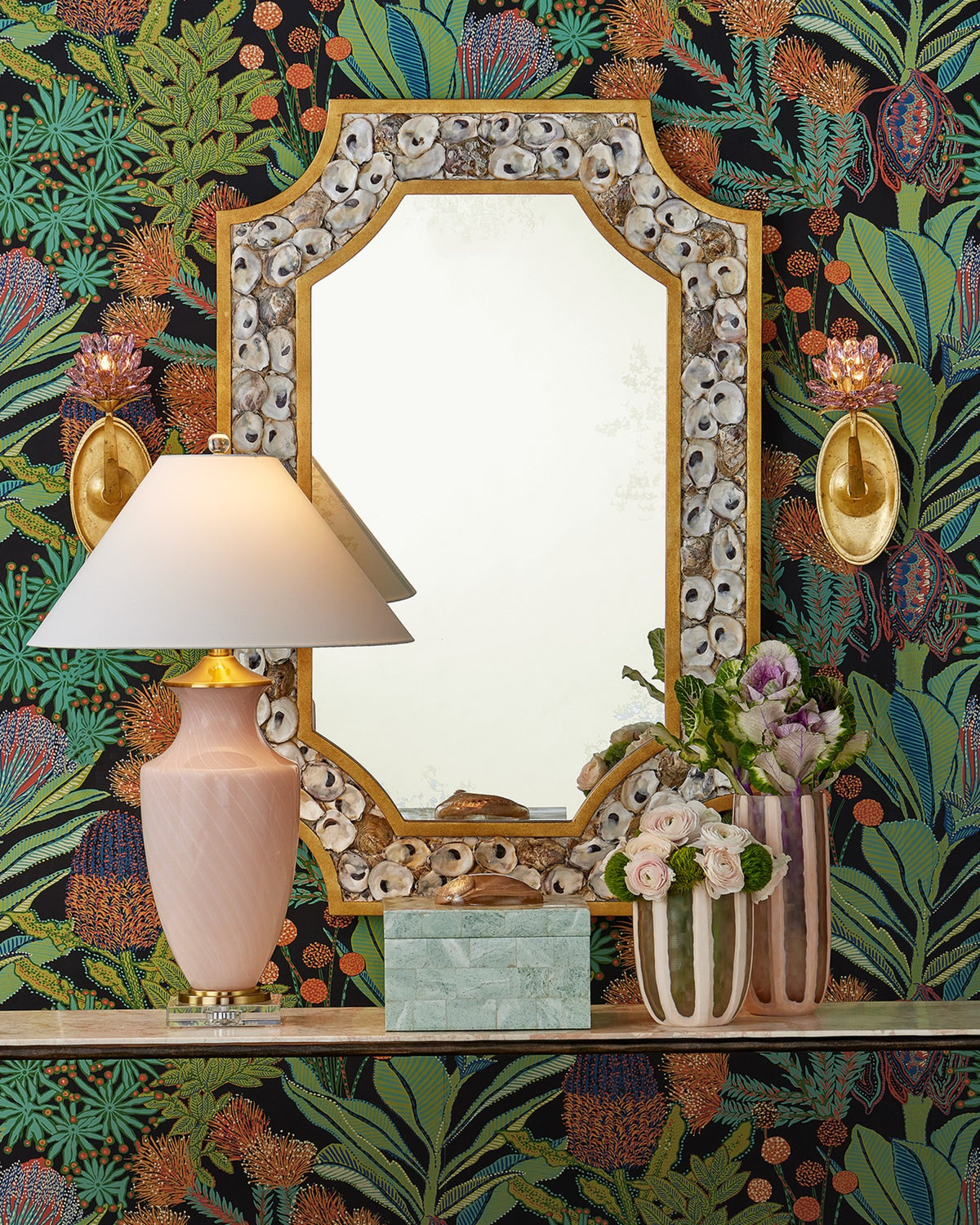 Currey and Company - 1200-1031 - Vase - Merletto Glass Vase Set of 3 - Blush / Clear