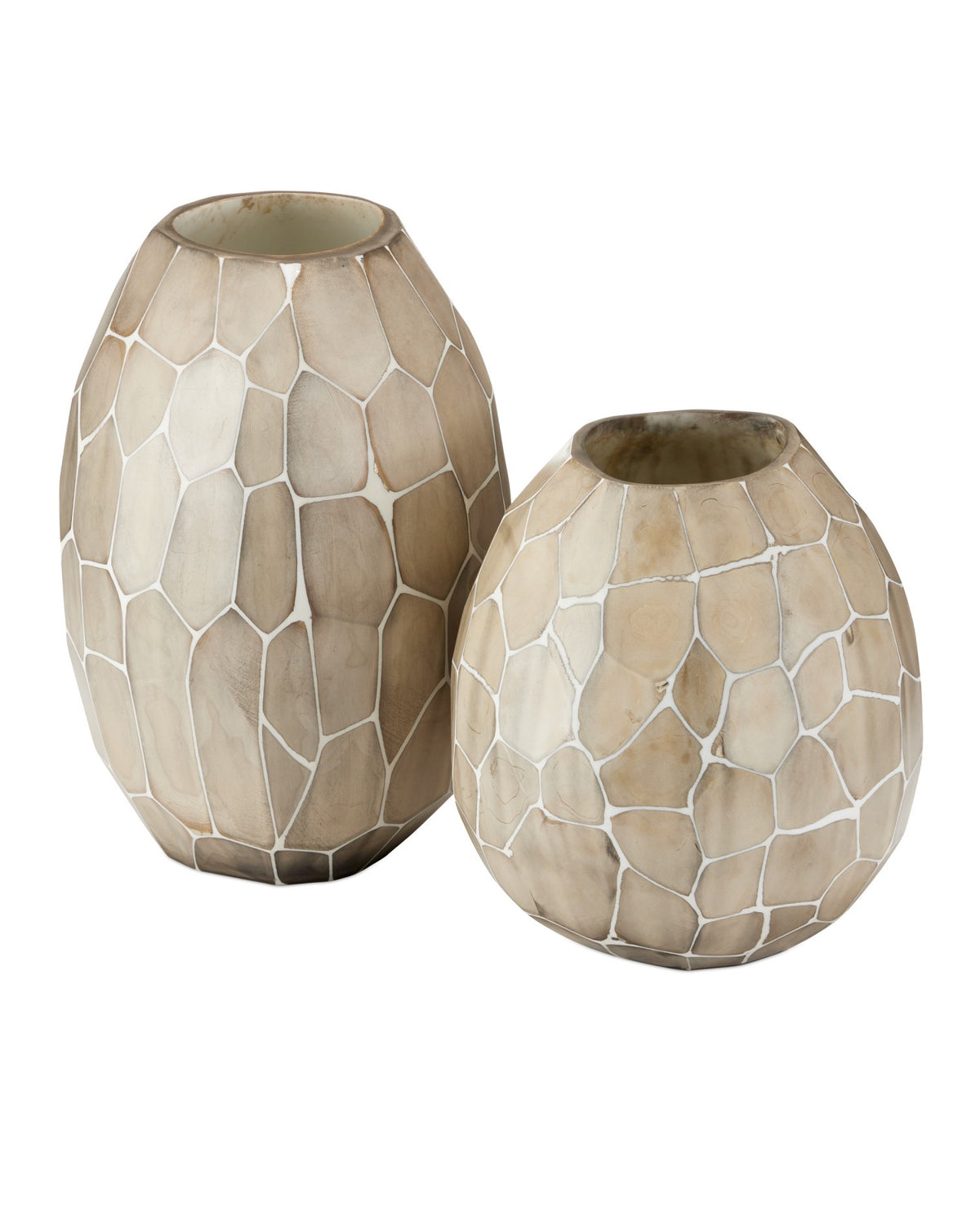 Currey and Company - 1200-1032 - Vase - Runnell - White/Beige/Antique