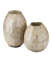 Currey and Company - 1200-1032 - Vase - Runnell - White/Beige/Antique