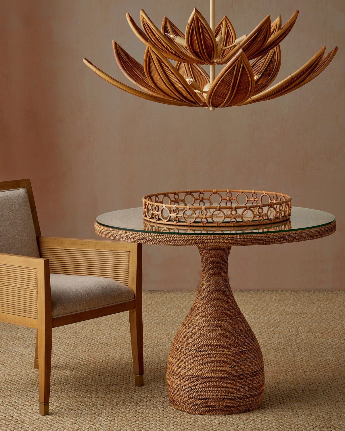 Currey and Company - 1200-1041 - Tray - Tegal - Natural / Clear