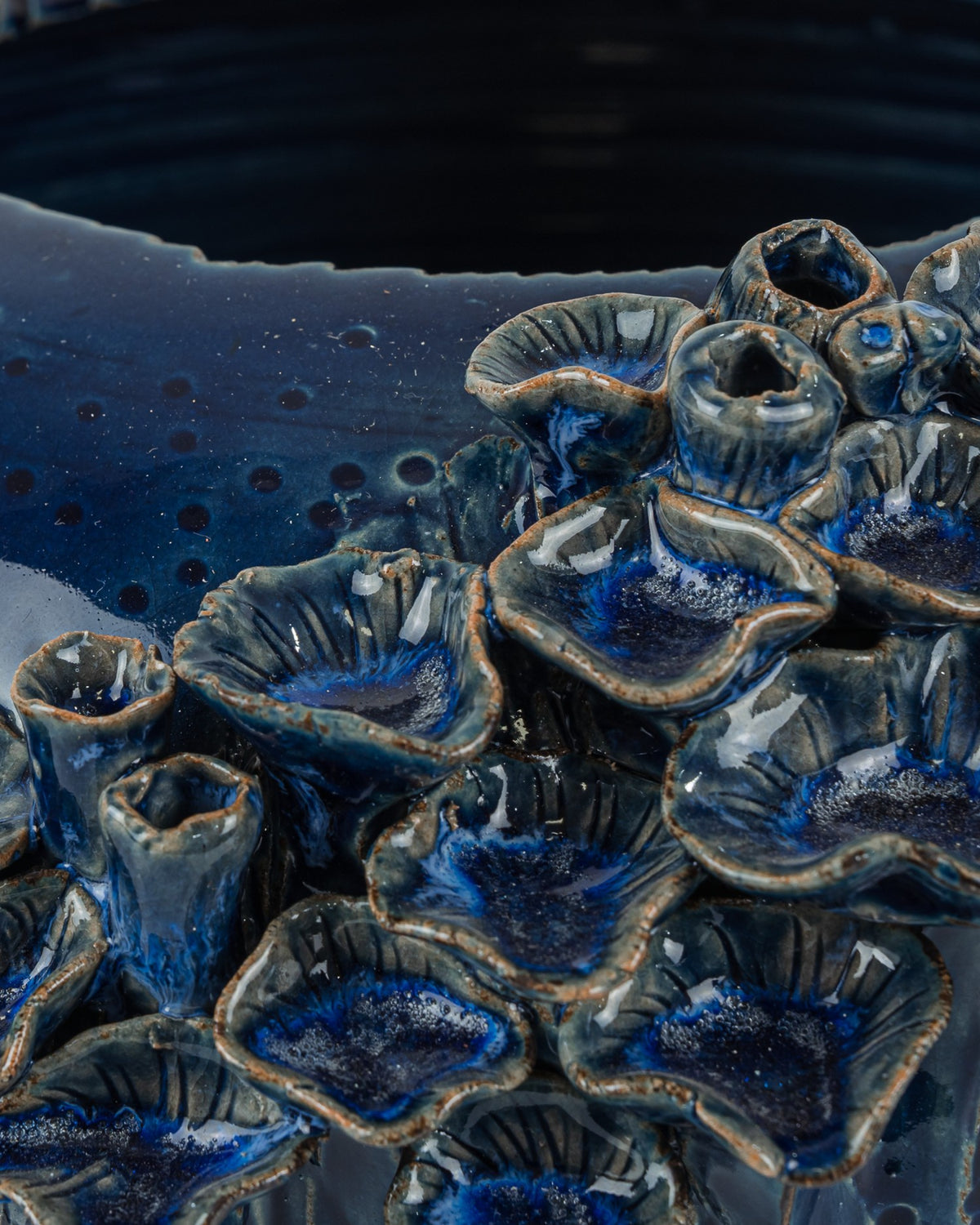 Currey and Company - 1200-1047 - Bowl - Sunken - Reactive Dark Blue