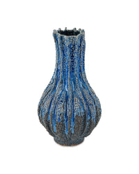 Currey and Company - 1200-1048 - Vase - Folios Vase - Reactive Dark Blue