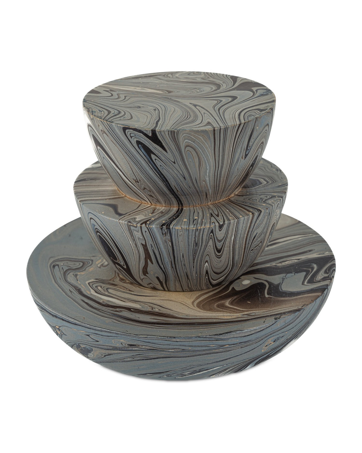 Currey and Company - 1200-1049 - Box Set of 3 - Marbleized - Marbleized Gray
