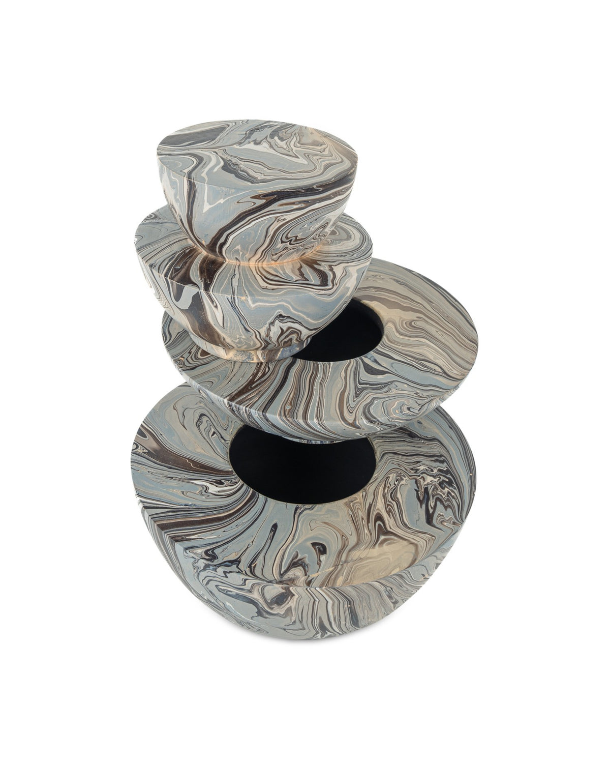 Currey and Company - 1200-1049 - Box Set of 3 - Marbleized - Marbleized Gray