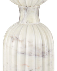 Currey and Company - 3000-0323 - Drinks Table - Passementerie White Marble Drinks Table - Natural White