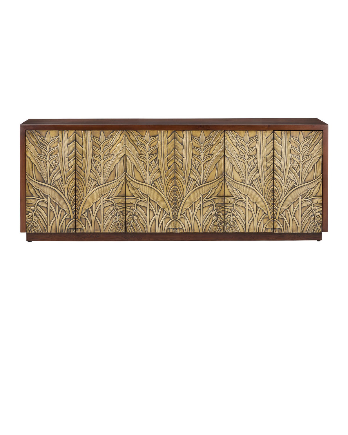 Currey and Company - 3000-0324 - Credenza - Jardin - Walnut/Antique Brass