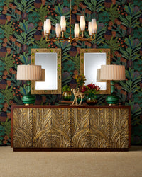 Currey and Company - 3000-0324 - Credenza - Jardin - Walnut/Antique Brass