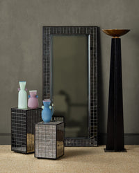 Currey and Company - 3000-0329 - Pedestal - Mosaico - Ebony / Antique Mirror
