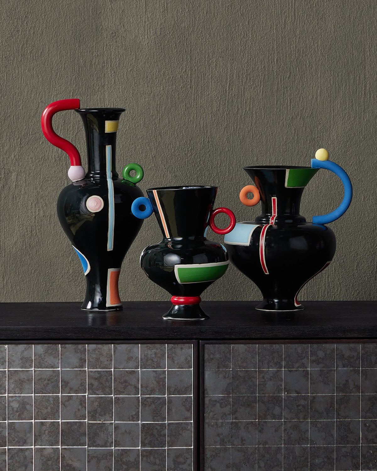 Currey and Company - 3000-0330 - Credenza - Mosaico - Ebony / Antique Mirror