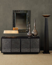 Currey and Company - 3000-0330 - Credenza - Mosaico - Ebony / Antique Mirror