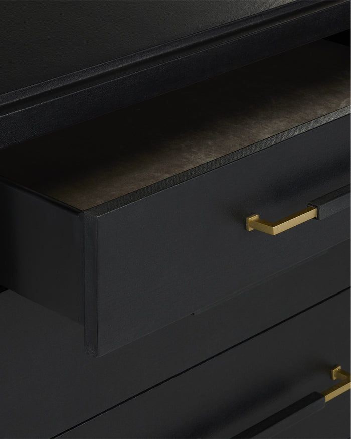 Currey and Company - 3000-0332 - Chest - Verona - Black/Natural/Champagne/Silver