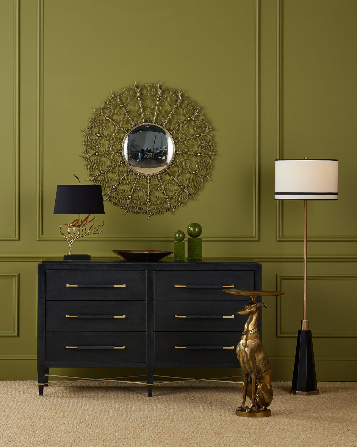 Currey and Company - 3000-0332 - Chest - Verona - Black / Natural / Champagne / Silver