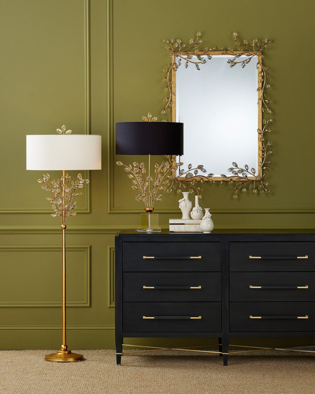 Currey and Company - 3000-0332 - Chest - Verona - Black / Natural / Champagne / Silver