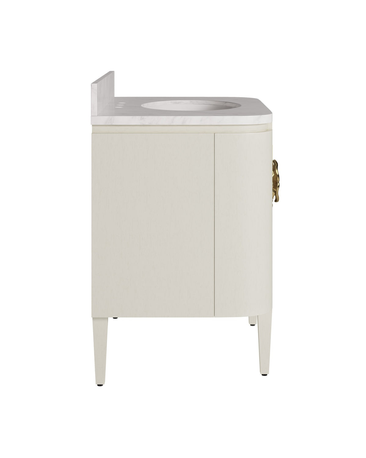 Currey and Company - 3800-0016 - 36" Vanity with Oval Undermount Sink - Briallen - Cerused White/Natural/White/Polished Brass