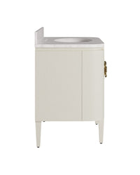 Currey and Company - 3800-0016 - 36" Vanity with Oval Undermount Sink - Briallen - Cerused White/Natural/White/Polished Brass