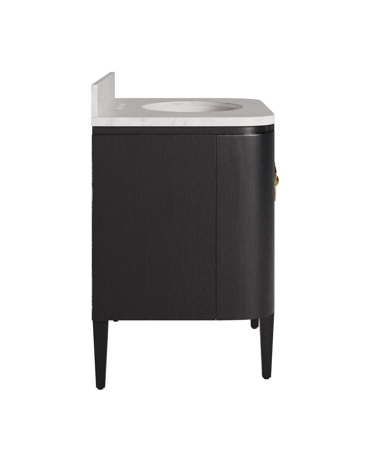 Currey and Company - 3800-0017 - 36" Vanity with Oval Undermount Sink - Briallen - Caviar Black/Natural/White/Light Antique Brass