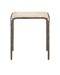 Currey and Company - 4000-0221 - Side Table - Crema - Natural/Bronze