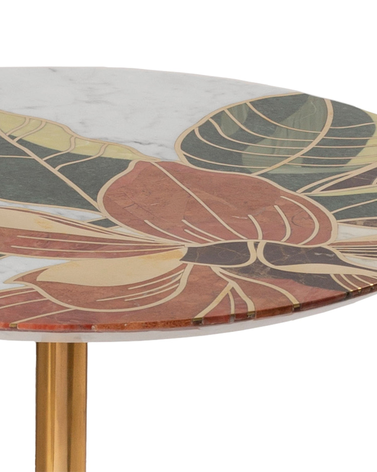 Currey and Company - 4000-0222 - Accent Table - Roselle Stone Inlay Accent Table - Natural / Brass