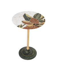 Currey and Company - 4000-0222 - Accent Table - Roselle Stone Inlay Accent Table - Natural / Brass
