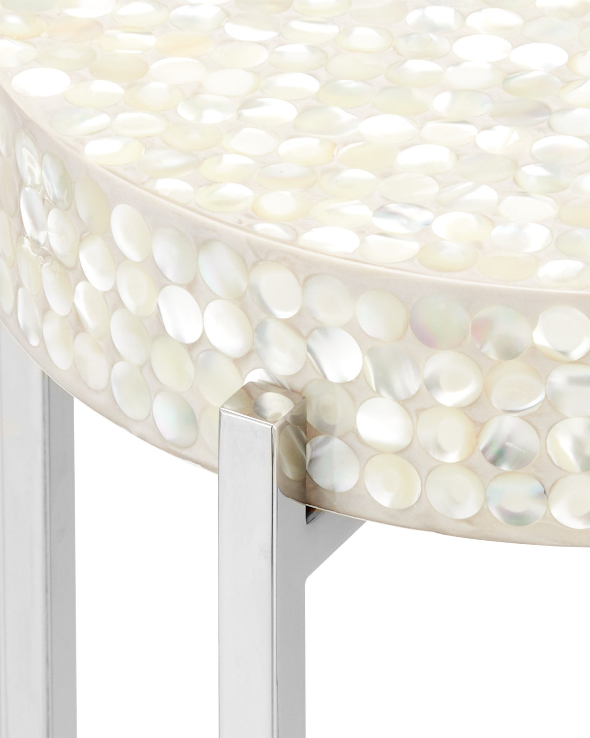 Currey and Company - 4000-0224 - Drinks Table - Gerri Dot - Natural / Polished Nickel