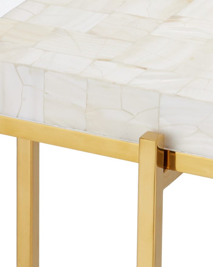 Currey and Company - 4000-0225 - Accent Table - Casey - Natural/Brass