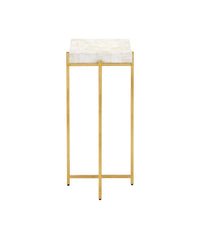 Currey and Company - 4000-0225 - Accent Table - Casey - Natural / Brass