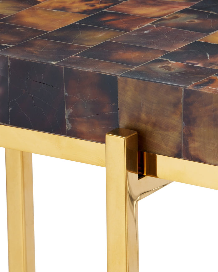 Currey and Company - 4000-0226 - Accent Table - Casey - Natural/Brass