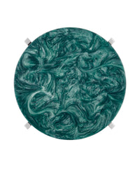 Currey and Company - 4000-0227 - Drinks Table - Rina - Teal / Polished Nickel